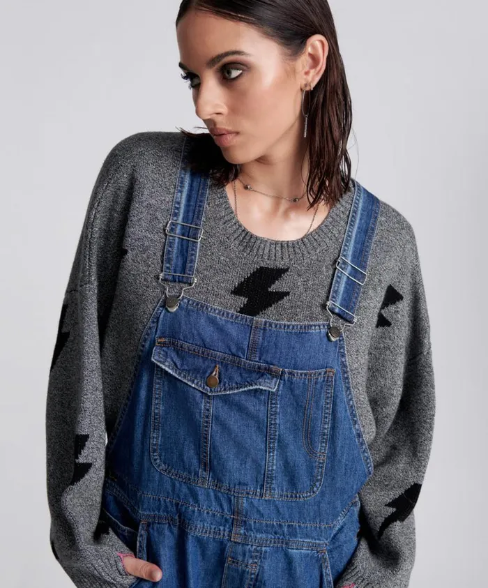 One Teaspoon Denim Jumpsuits Women Blue Night Stanton St Oversized Overalls