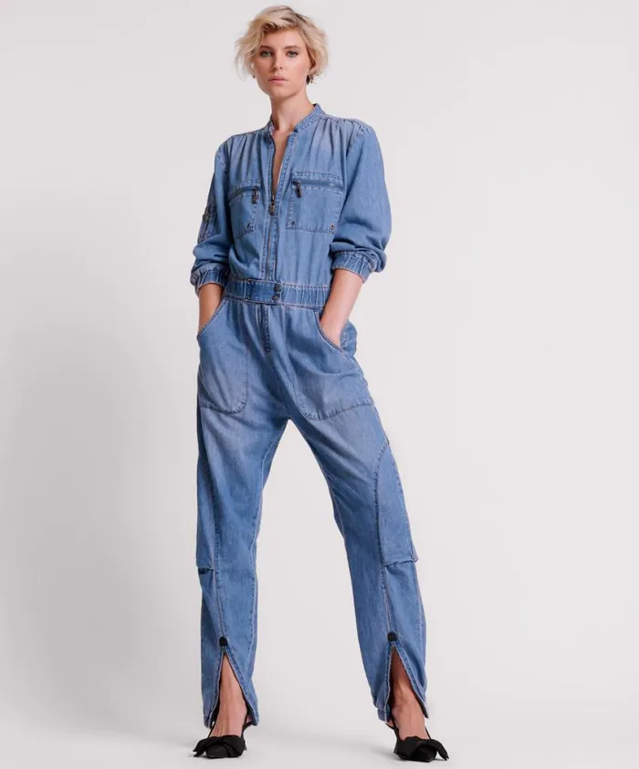 One Teaspoon Denim Jumpsuits Women Chambray Romance Zipped Up Jumpsuit