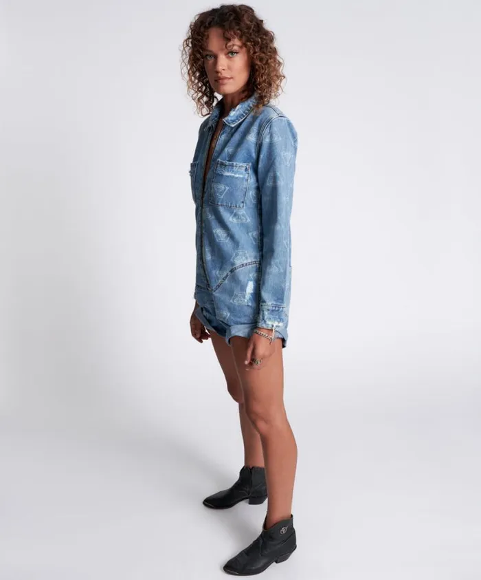 One Teaspoon Denim Jumpsuits Women Medusa Prophecy Jumpsuit
