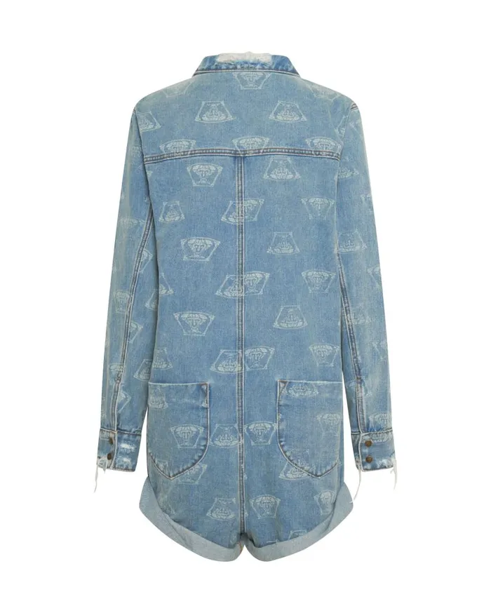 One Teaspoon Denim Jumpsuits Women Medusa Prophecy Jumpsuit
