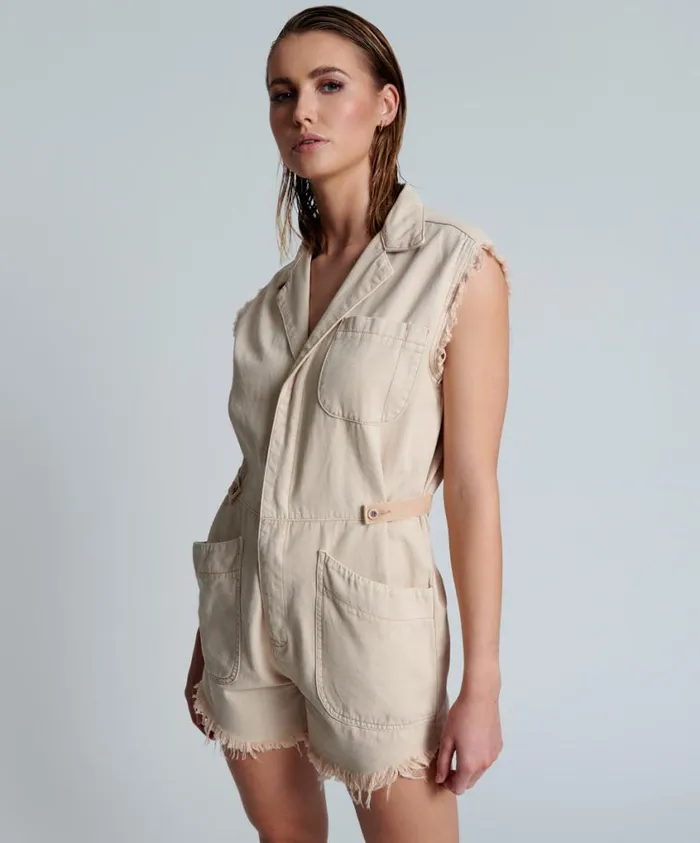 One Teaspoon Denim Jumpsuits Women Pink Tint Pallisades Overall