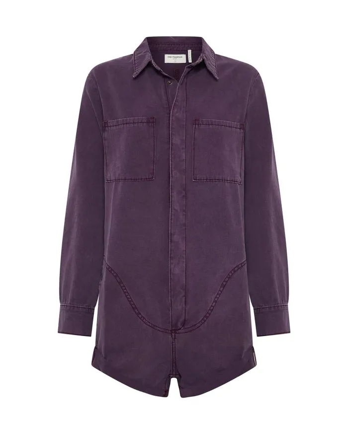 One Teaspoon Denim Jumpsuits Women Plum Canvas Prophecy Jumpsuit