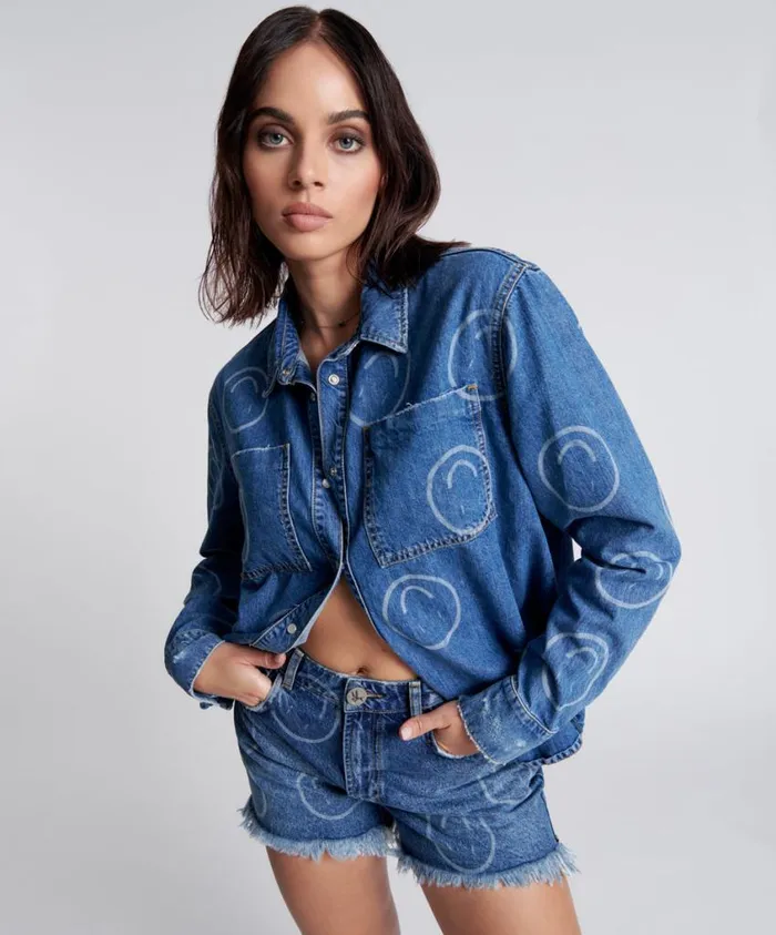 One Teaspoon Denim Shirts Women All Smiles Soho Shirt