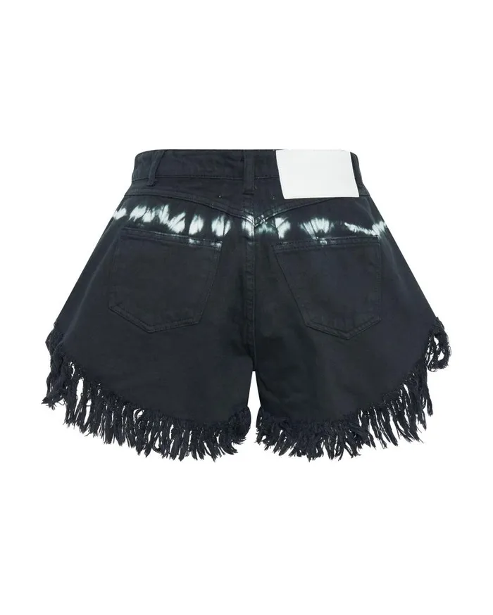 One Teaspoon Denim Shorts Women Black Magic Scout High Waist Flippy Denim Short