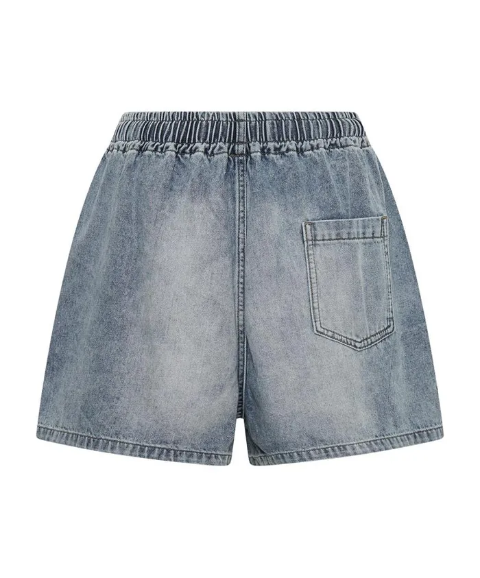 One Teaspoon Denim Shorts Women Blue Blossom Denim Boxer Shorts
