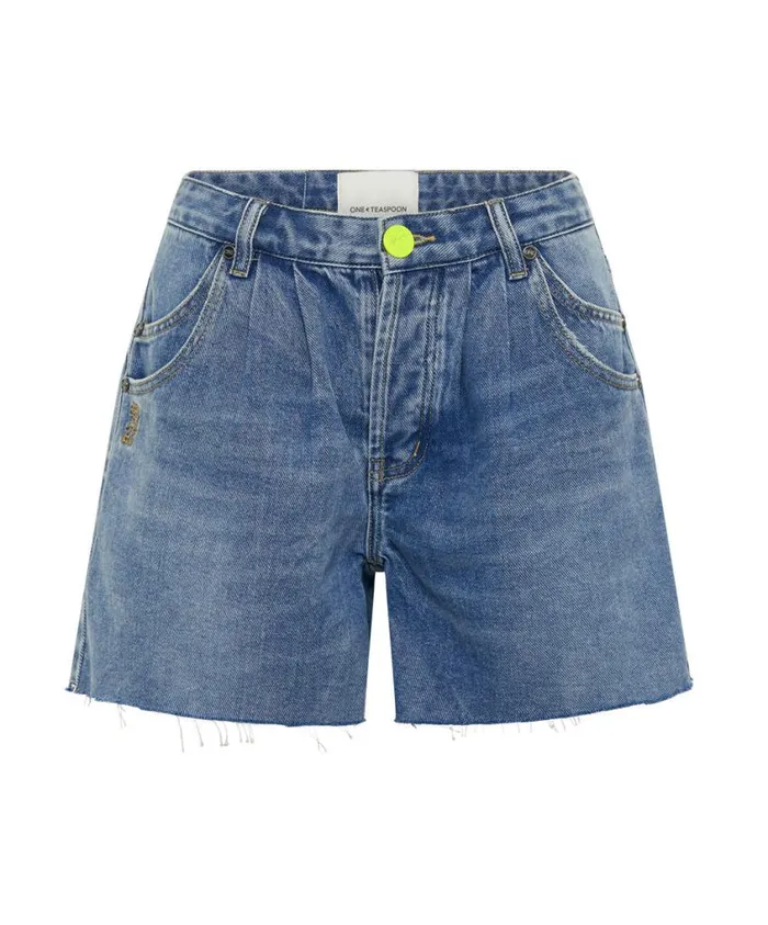 One Teaspoon Denim Shorts Women Blue Rapture Super Relaxed Shaker Short