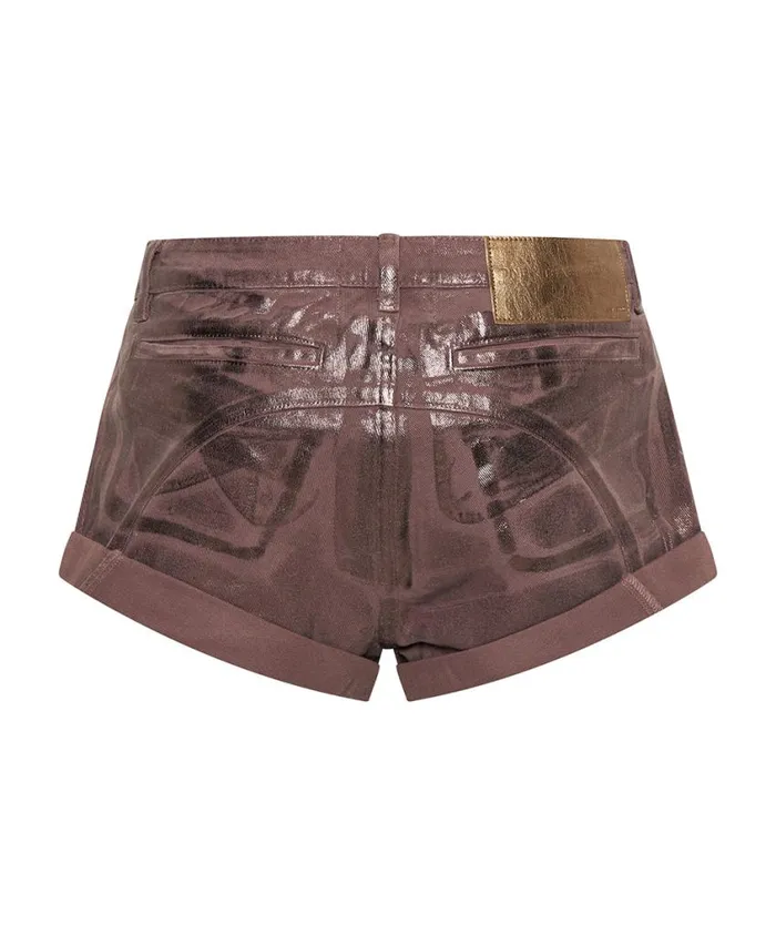 One Teaspoon Denim Shorts Women Bronzed Chocolate Cadet Bandit Low Waist Denim Shorts