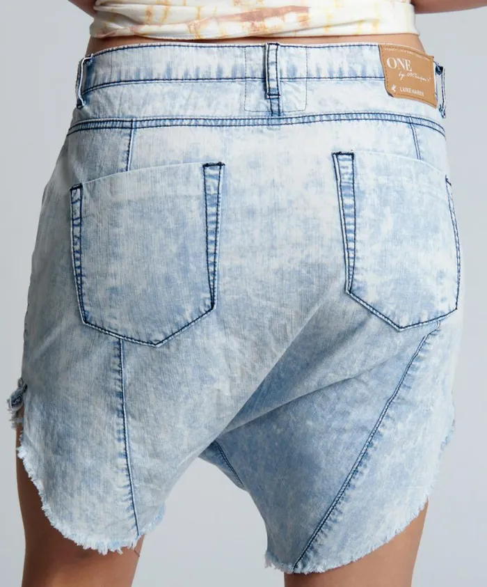One Teaspoon Denim Shorts Women Classic Chambray Luxe Harem Short