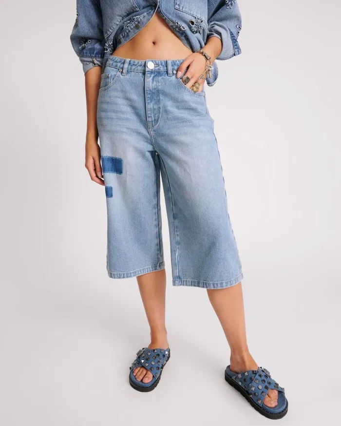 One Teaspoon Denim Shorts Women Cobaine 720039S Long Length Shorts