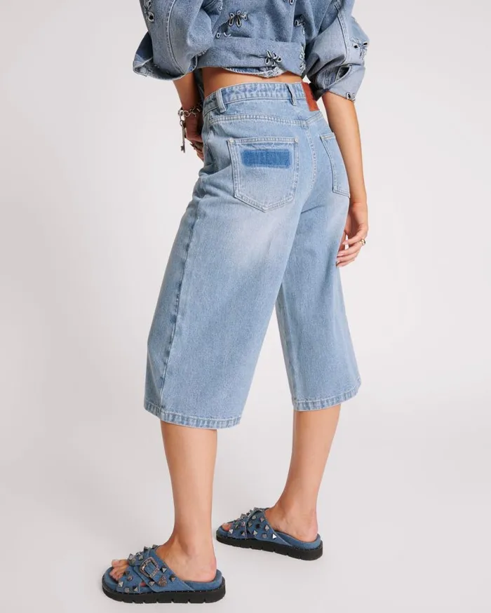 One Teaspoon Denim Shorts Women Cobaine 720039S Long Length Shorts