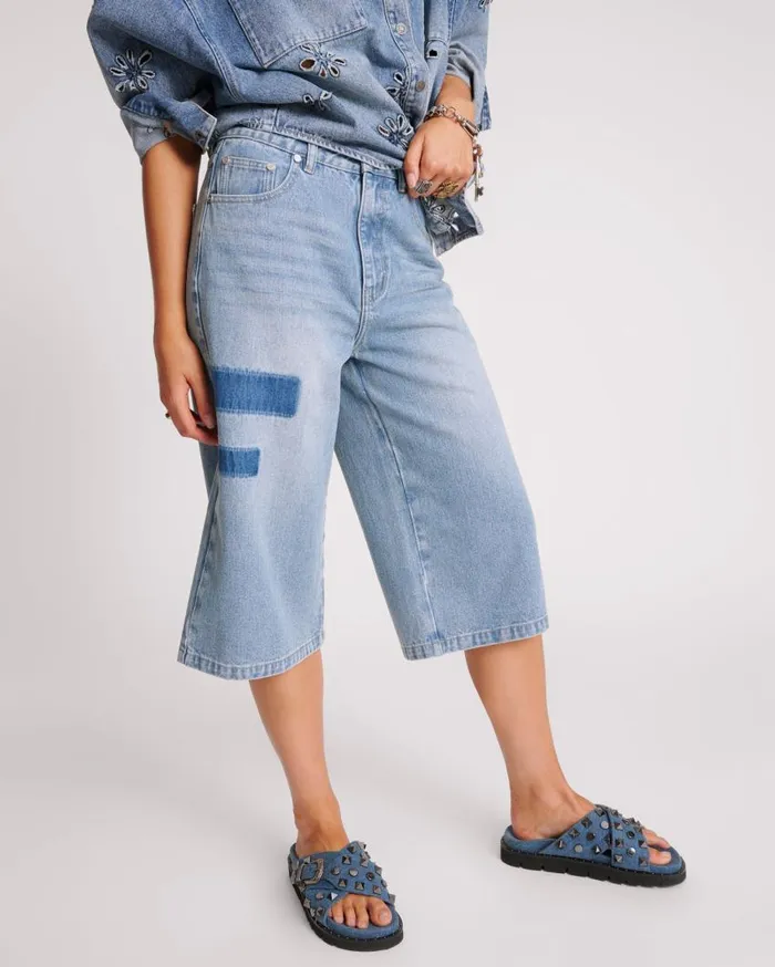 One Teaspoon Denim Shorts Women Cobaine 720039S Long Length Shorts