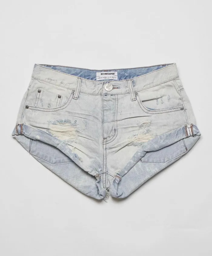 One Teaspoon Denim Shorts Women Diamonde Bandits Denim Short