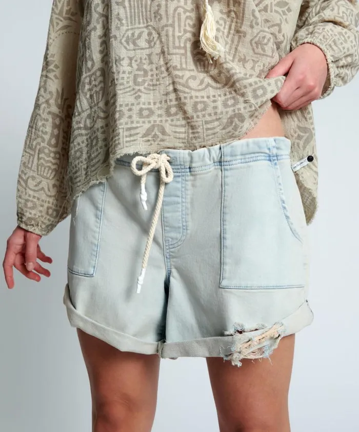 One Teaspoon Denim Shorts Women Faded Luxe Bandits Low Waist Shabby Shorts