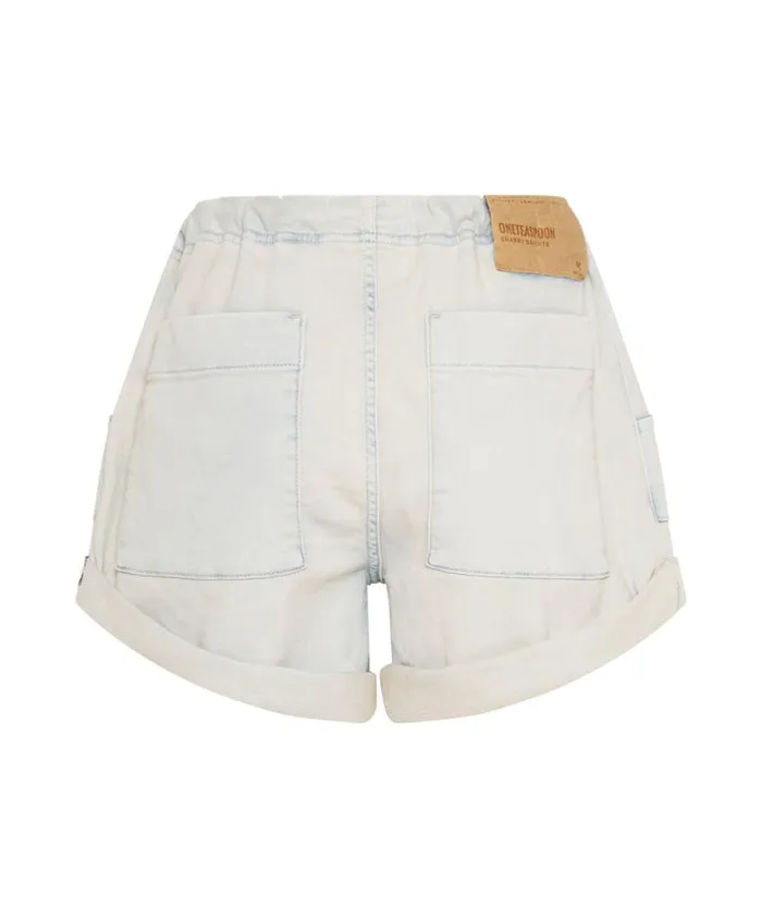 One Teaspoon Denim Shorts Women Faded Luxe Bandits Low Waist Shabby Shorts