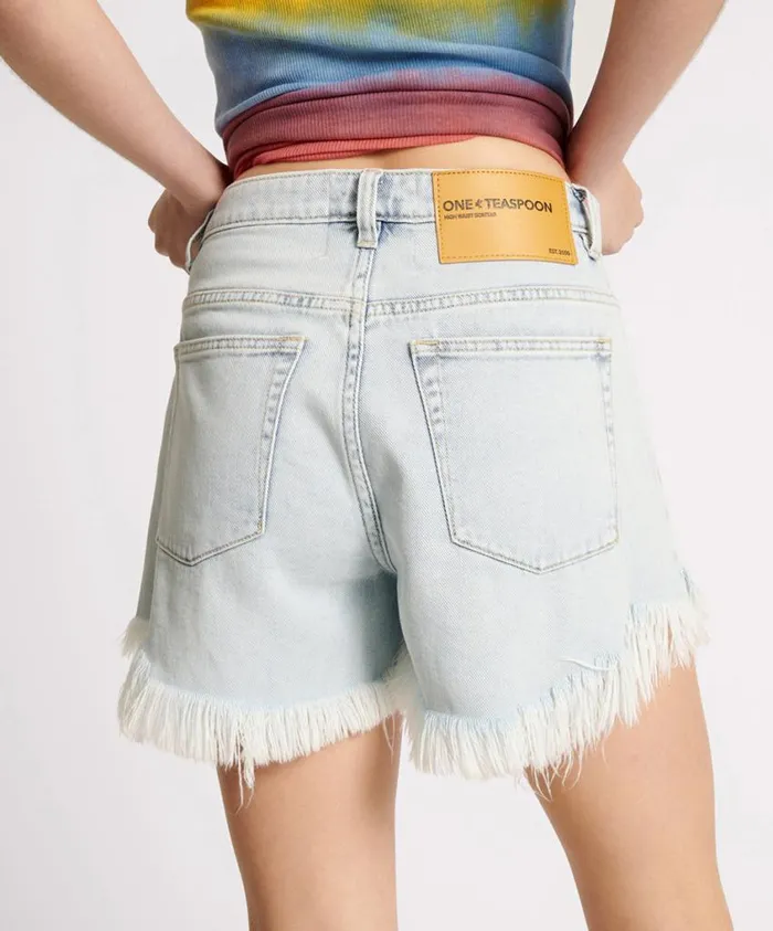 One Teaspoon Denim Shorts Women Florence Bonitas High Waist Denim Short