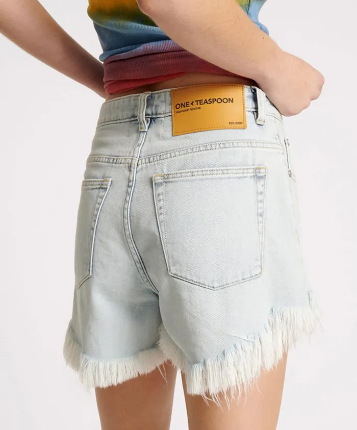 One Teaspoon Denim Shorts Women Florence Bonitas High Waist Denim Short
