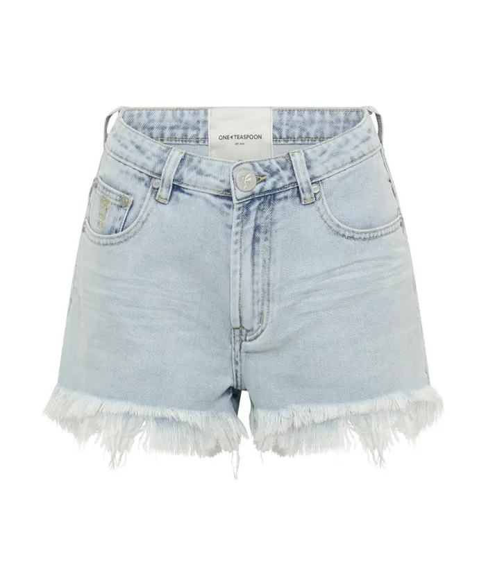 One Teaspoon Denim Shorts Women Florence Bonitas High Waist Denim Short