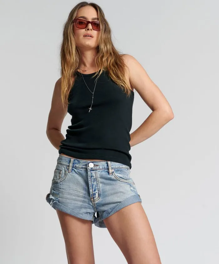One Teaspoon Denim Shorts Women Hendrixe Bandit Low Waist Denim Short