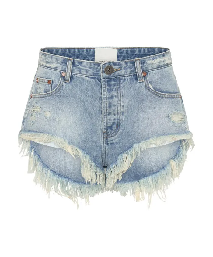 One Teaspoon Denim Shorts Women Hendrixe Rollers Denim Short