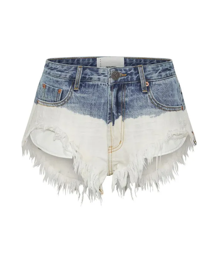 One Teaspoon Denim Shorts Women Hollywood Dip Dye Rollers Denim Short