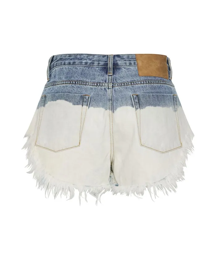 One Teaspoon Denim Shorts Women Hollywood Dip Dye Rollers Denim Short