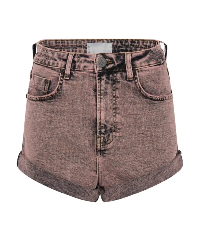 One Teaspoon Denim Shorts Women Night Haze Bandits High Waist Denim Short