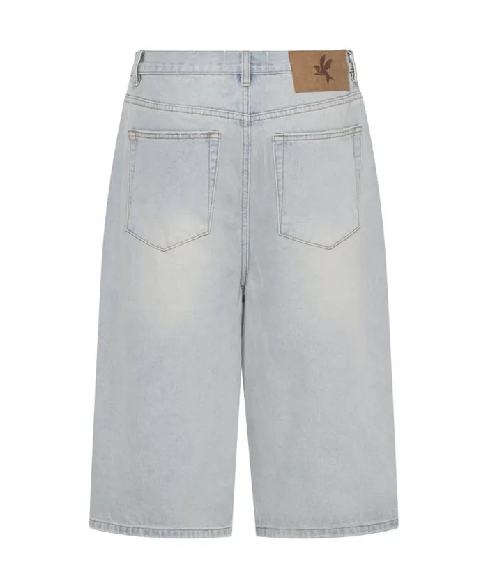 One Teaspoon Denim Shorts Women Old West Beastie Low Waist Wide Leg Denim Shorts