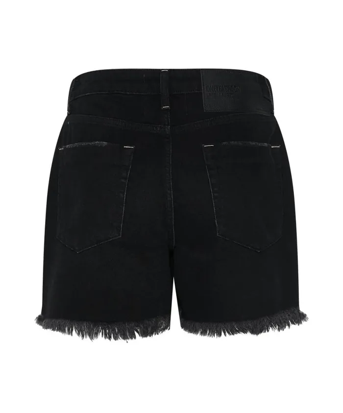 One Teaspoon Denim Shorts Women Onyx Black Legends High Waist Mom Fit Denim Short