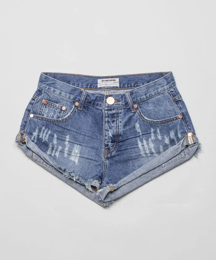 One Teaspoon Denim Shorts Women Pacifica Bandits 8211 Denim Shorts