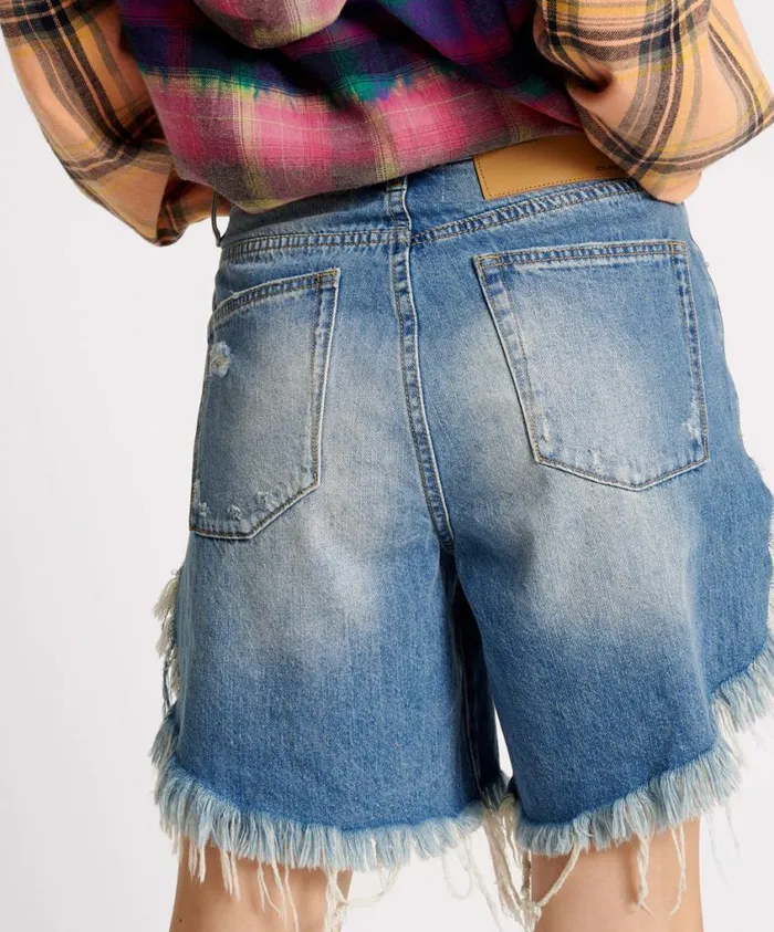 One Teaspoon Denim Shorts Women Pacifica Frankies High Waist Denim Short