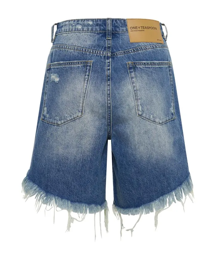 One Teaspoon Denim Shorts Women Pacifica Frankies High Waist Denim Short
