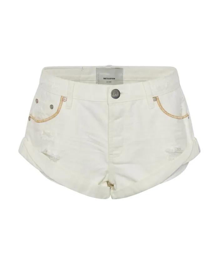 One Teaspoon Denim Shorts Women Pearl Bandit Low Waist Denim Short