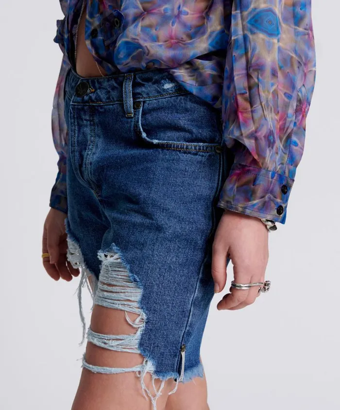 One Teaspoon Denim Shorts Women Rosewood Stevies Long Length Boyfriend Short