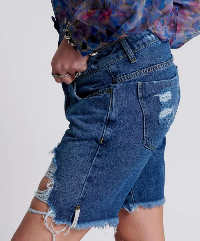 One Teaspoon Denim Shorts Women Rosewood Stevies Long Length Boyfriend Short