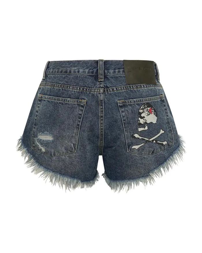 One Teaspoon Denim Shorts Women Used Blue Dukes Low Waist Denim Shorts