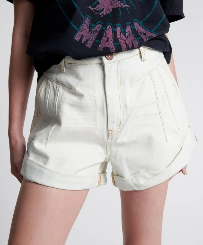 One Teaspoon Denim Shorts Women Xanthe Streetwalkers High Waist 80S Short