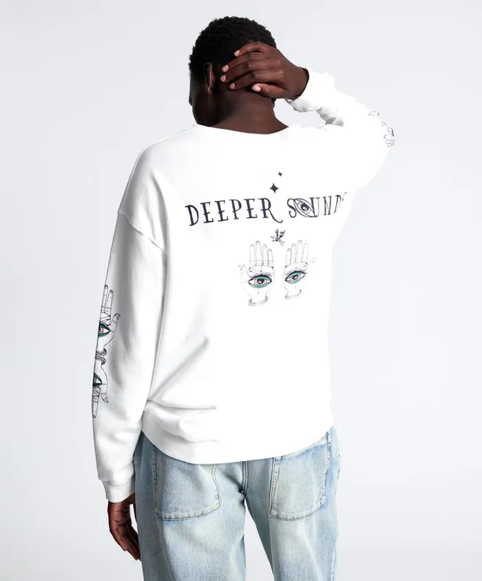One Teaspoon Hoodies And Sweats Women Deeper Sounds Hand Of Wisdom Sweater