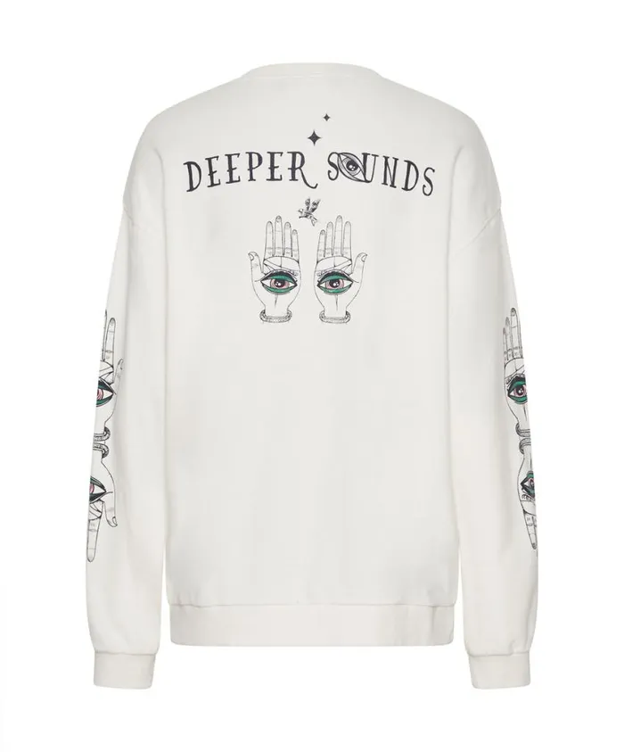 One Teaspoon Hoodies And Sweats Women Deeper Sounds Hand Of Wisdom Sweater