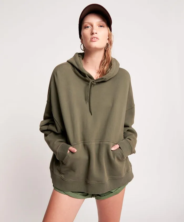 One Teaspoon Hoodies And Sweats Women Lightning Bolt Khaki Batwing Hoody