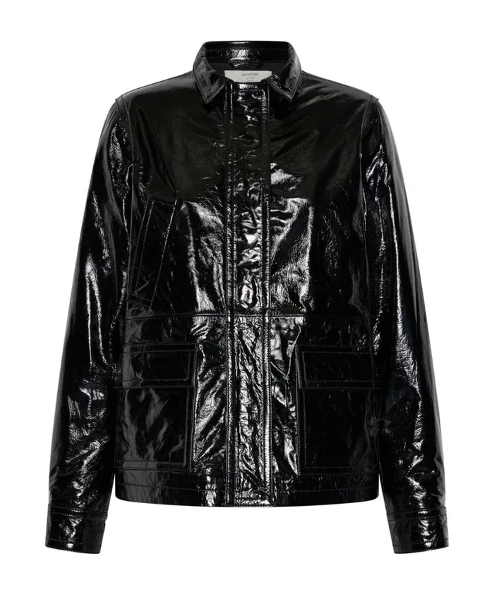 One Teaspoon Jackets Women Black Out Patent Leather Jacket