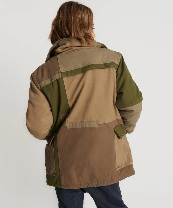 One Teaspoon Jackets Women Khaki Patchworked Defender Coat