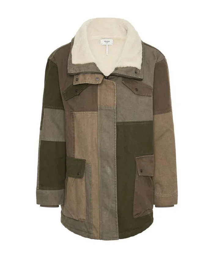One Teaspoon Jackets Women Khaki Patchworked Defender Coat