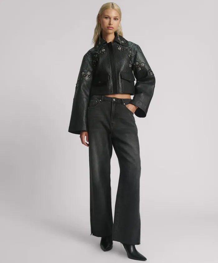 One Teaspoon Jackets Women Matador Leather Cropped Jacket
