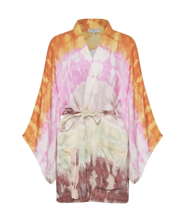 One Teaspoon Jackets Women Mirage Hand Dyed Satin Kimono