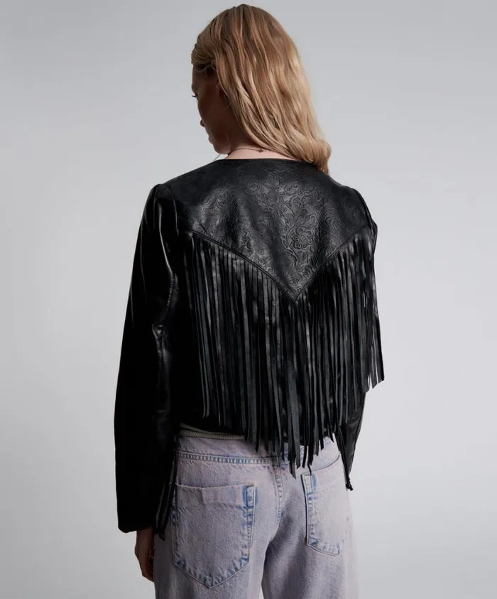 One Teaspoon Jackets Women Wanderer Fringed Leather Jacket