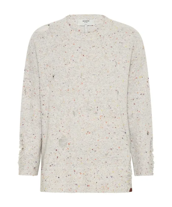 One Teaspoon Knitwear Women Distressed Fisherman Knit Sweater White