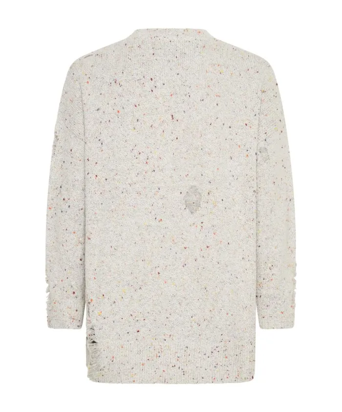 One Teaspoon Knitwear Women Distressed Fisherman Knit Sweater White