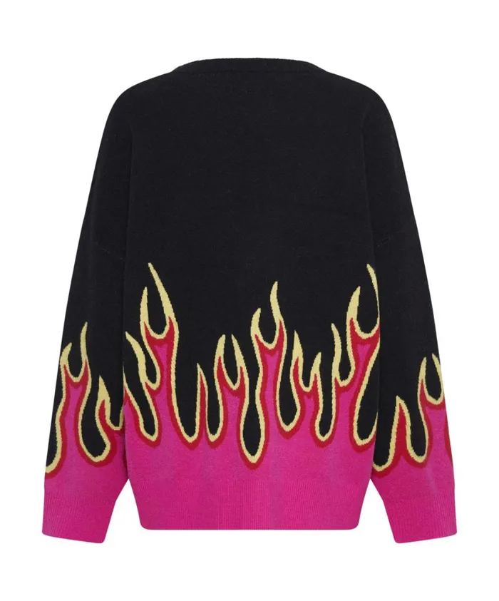 One Teaspoon Knitwear Women On Fire Intarsia Sweater Fire Sweater USA