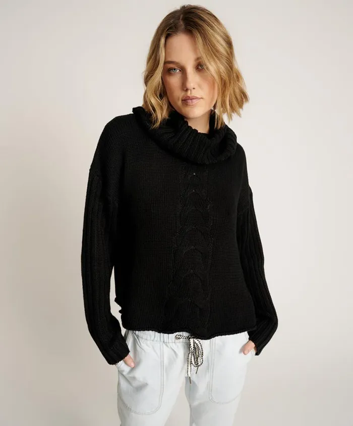 One Teaspoon Knitwear Women Poison Cable Knit Sweater Black