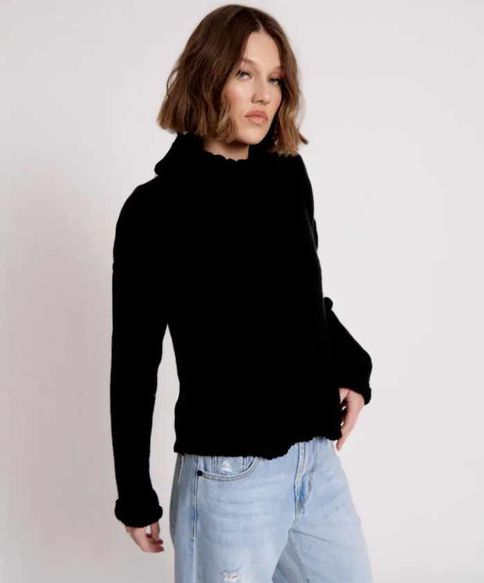 One Teaspoon Knitwear Women Poison Cable Knit Sweater Black